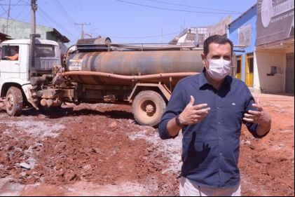 Notícia de Águas Lindas - Obras de pavimentação asfáltica está sendo realizada no Jardim Barragem I
